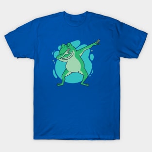 Cute Dabbing Frog Cartoon T-Shirt